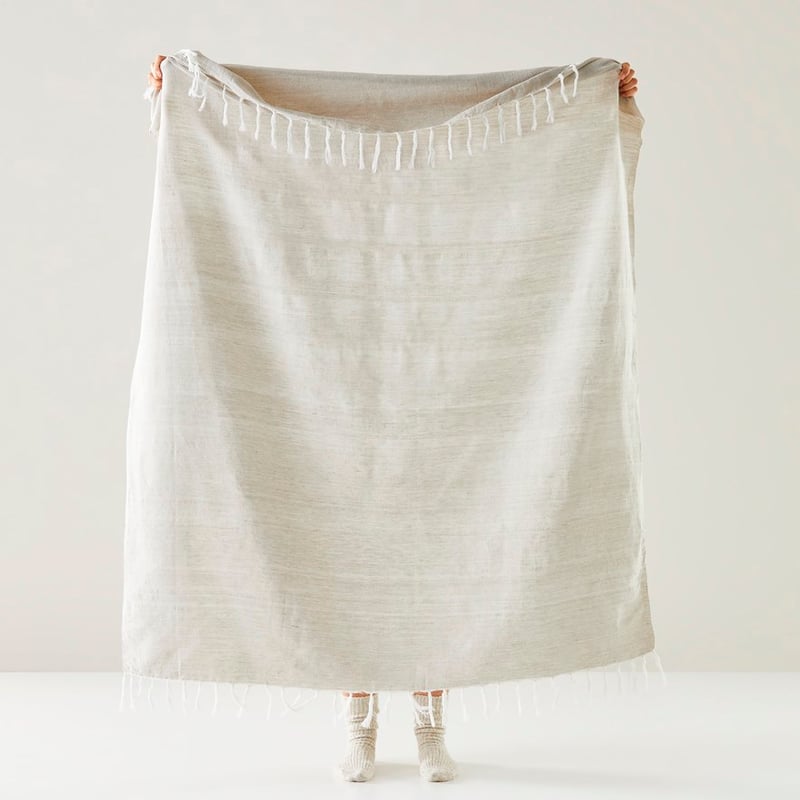 Iris Natural Linen & Cotton Throw