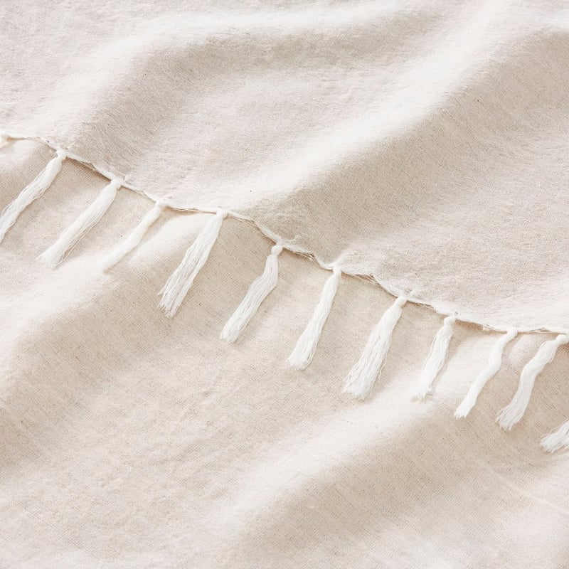 Iris Natural Linen & Cotton Throw