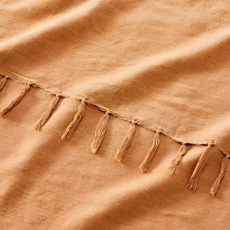 Iris Tobacco Linen & Cotton Throw