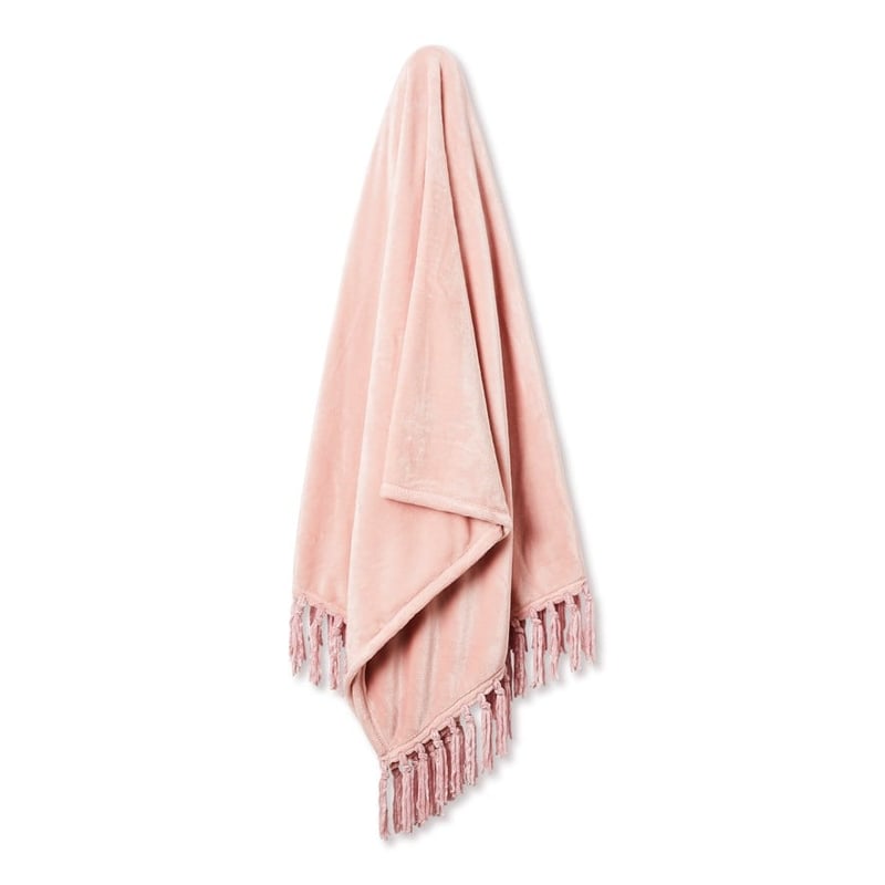 Aspen Blush Fleece Tassel Throw OLD