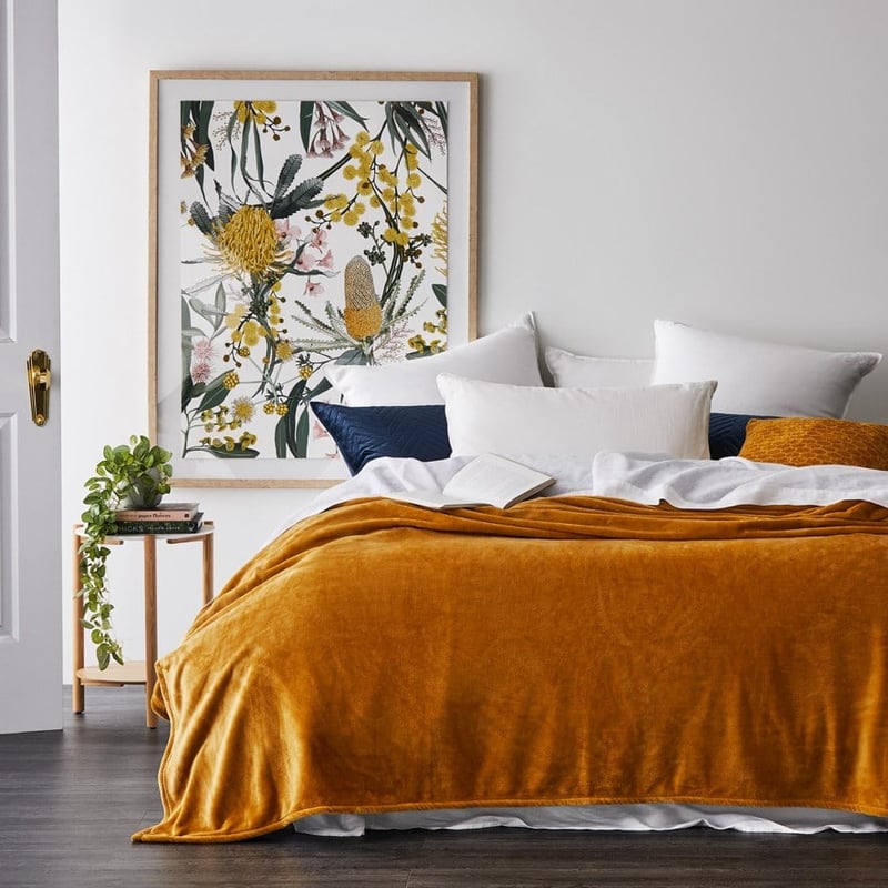 Aspen Mustard Fleece Blanket OLD