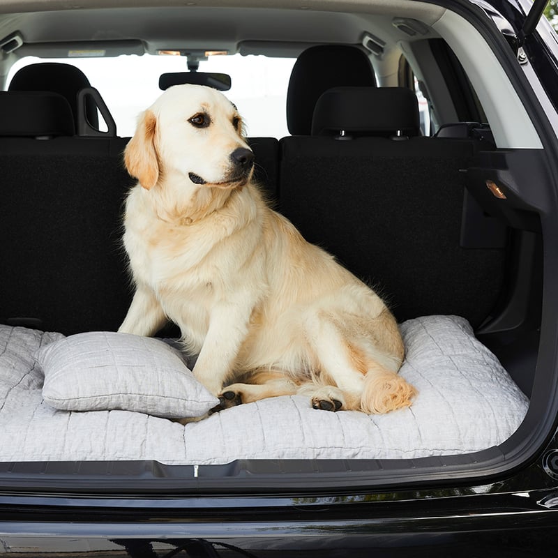 Comfort Collection Vintage Washed Linen Quilted Grey Marle Snuggle Mat Cover