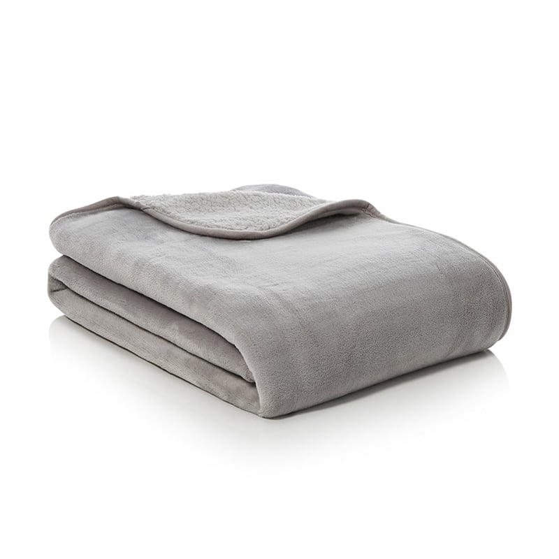 Comfort Collection Ultra Soft Sherpa Blanket Silver
