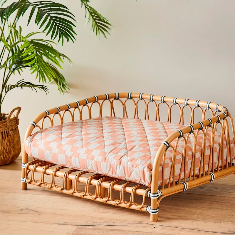 Franklin Checkerboard Caramel Pet Bed Cushion