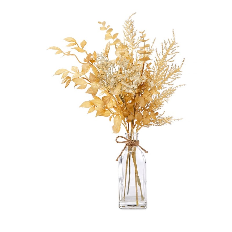 Winter Golden Cream Eucalyptus Bouquet Vase