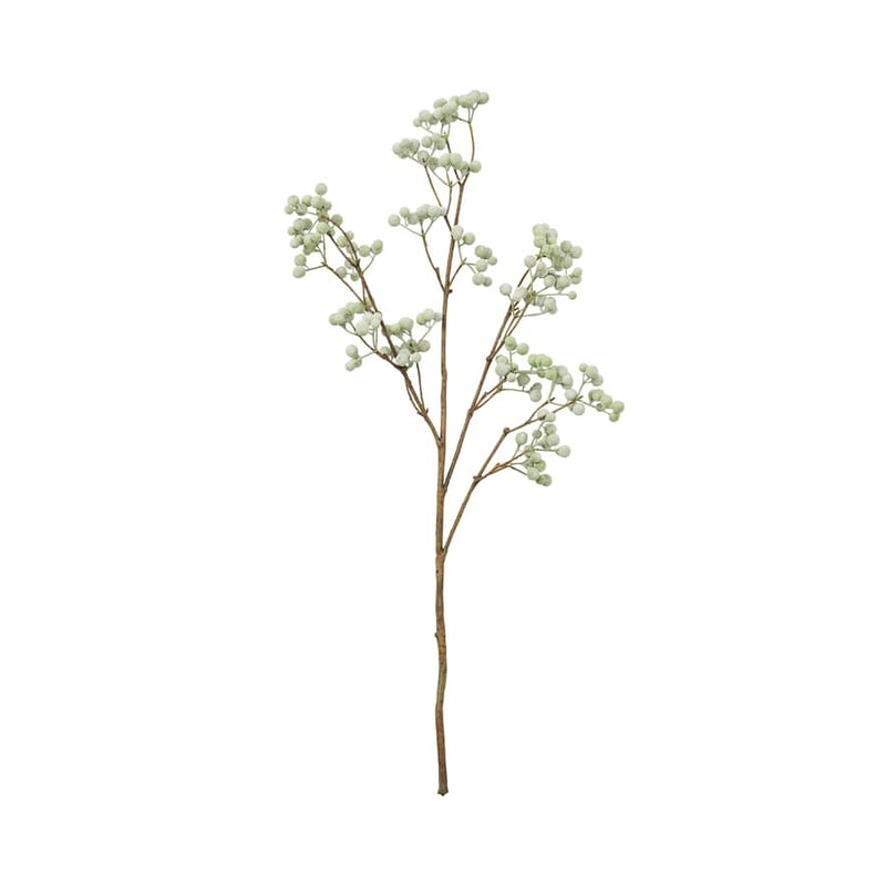 Botanical Silver Green Berries Stem