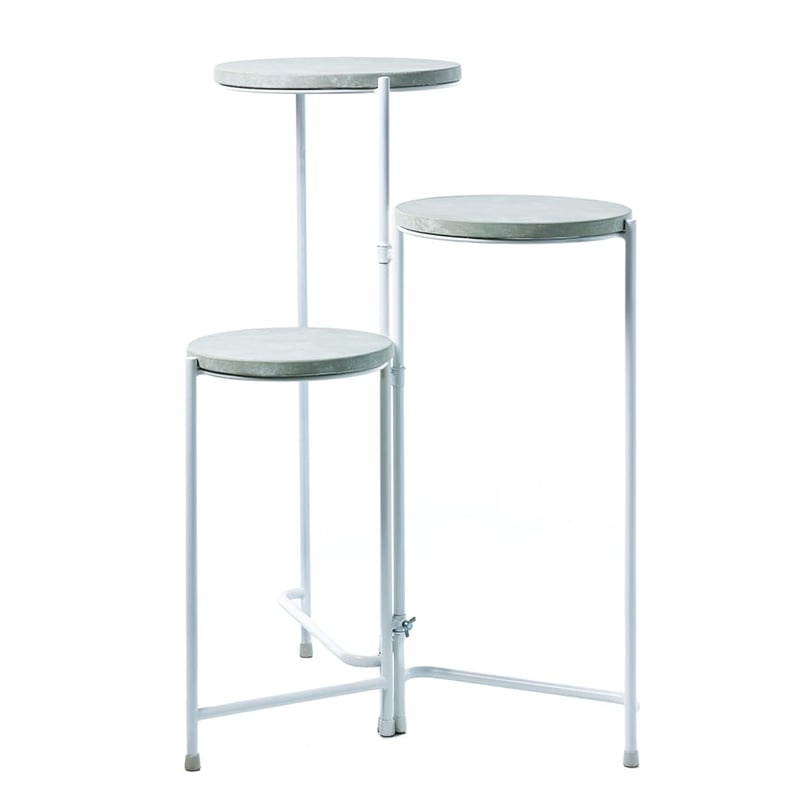 3 Tier Plant Stand Grey & White