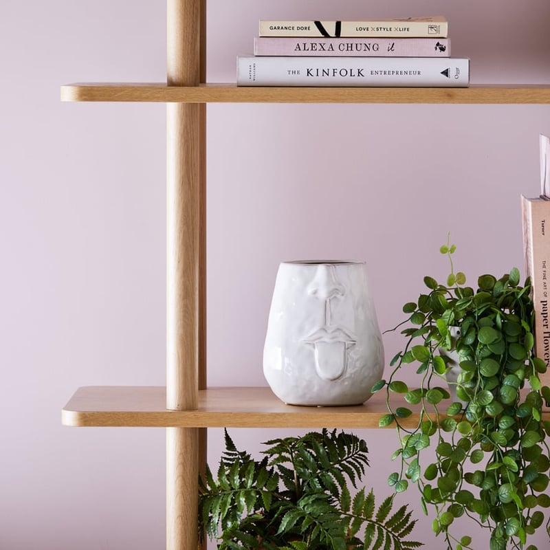 Face Tongue White Vase