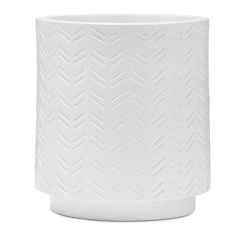 Turin White Chevron Pot 