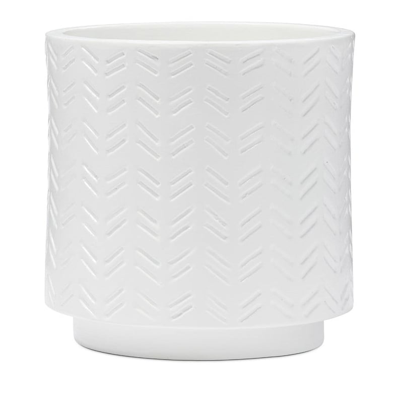 Turin White Chevron Pot 