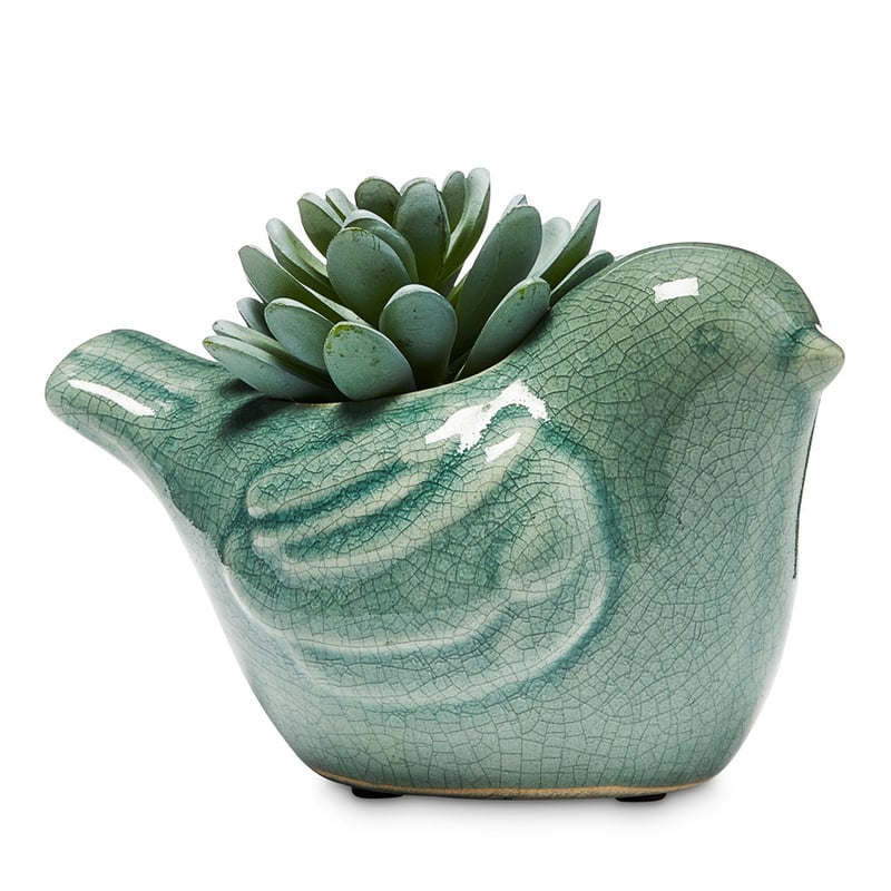 Animal Potted Bird Blue Glaze Succulent