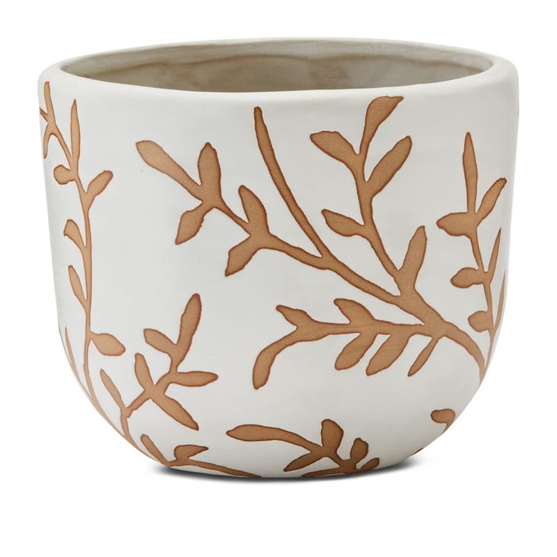 Leaf White & Brown Pot 