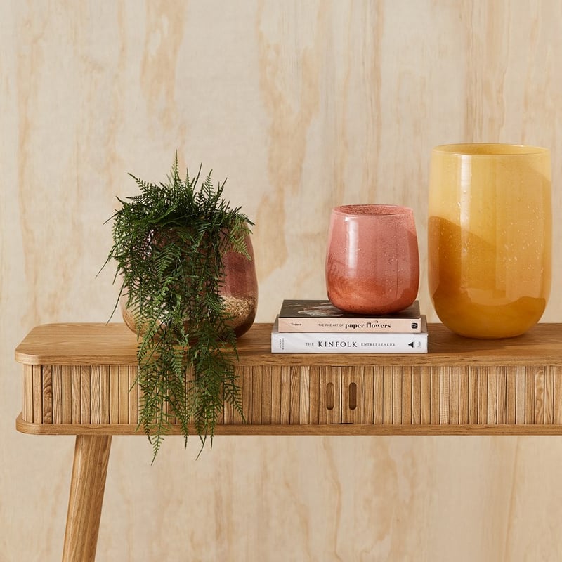 Tanami Coral & Bronze Glass Vase