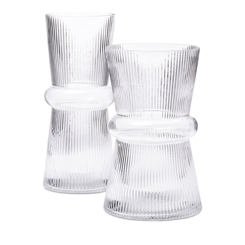 Fluted Rings Clear Vase  
