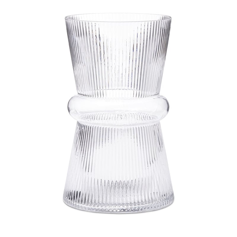 Fluted Rings Clear Vase  