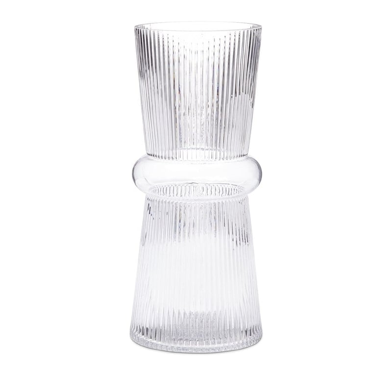 Fluted Rings Clear Vase  