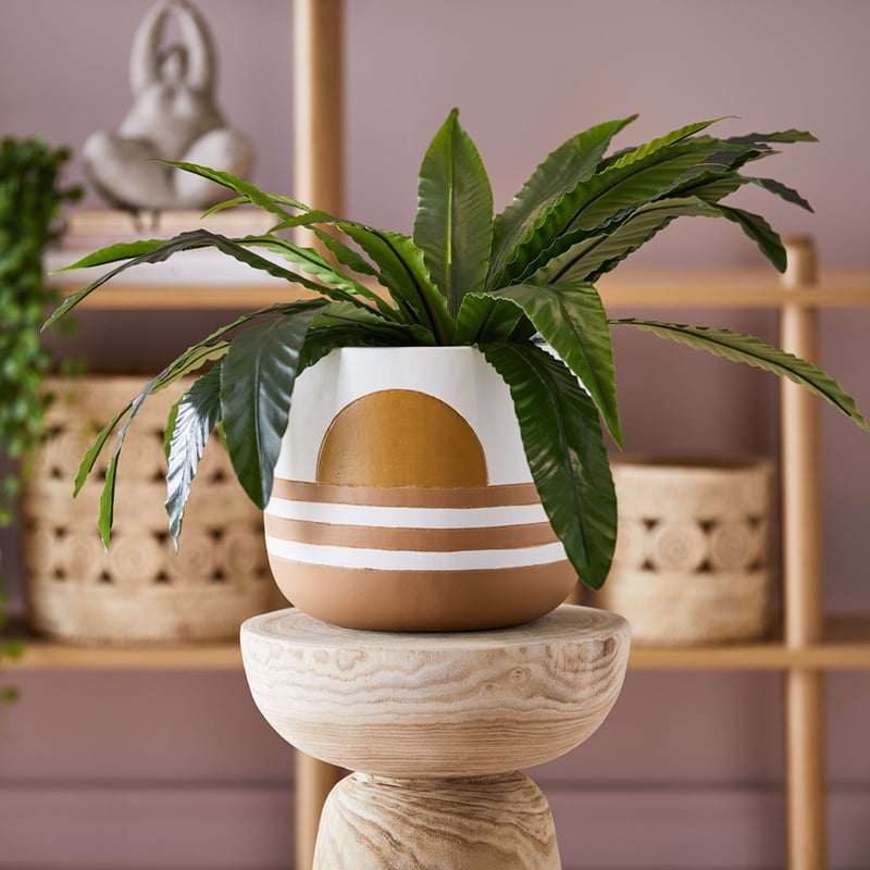 Sun Rise White Stripes Pot