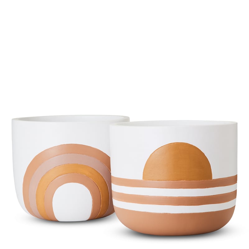 Sun Rise White Stripes Pot