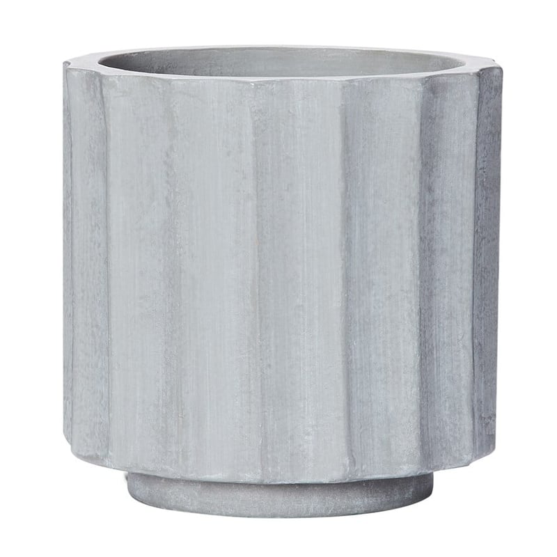 Wide Pleat Grey Pot