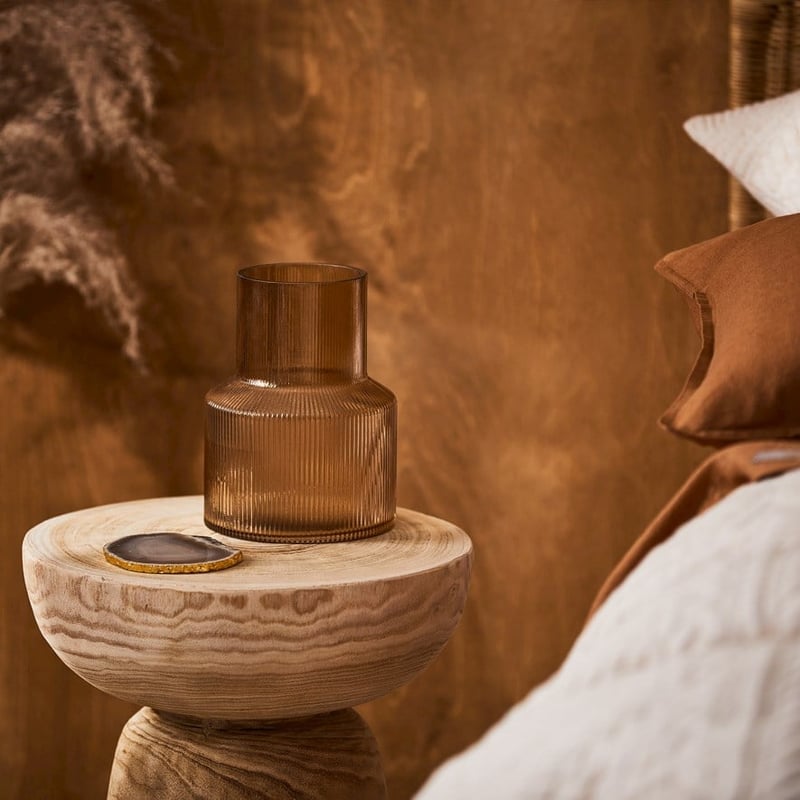 Cubist Amber Glass Vases