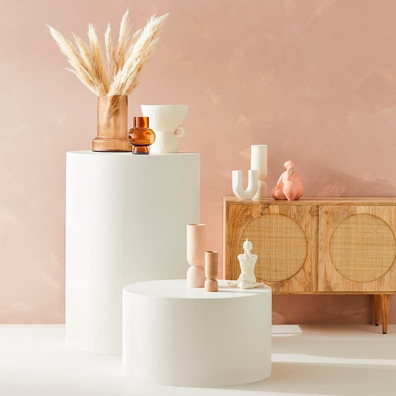 Cubist Amber Glass Vases