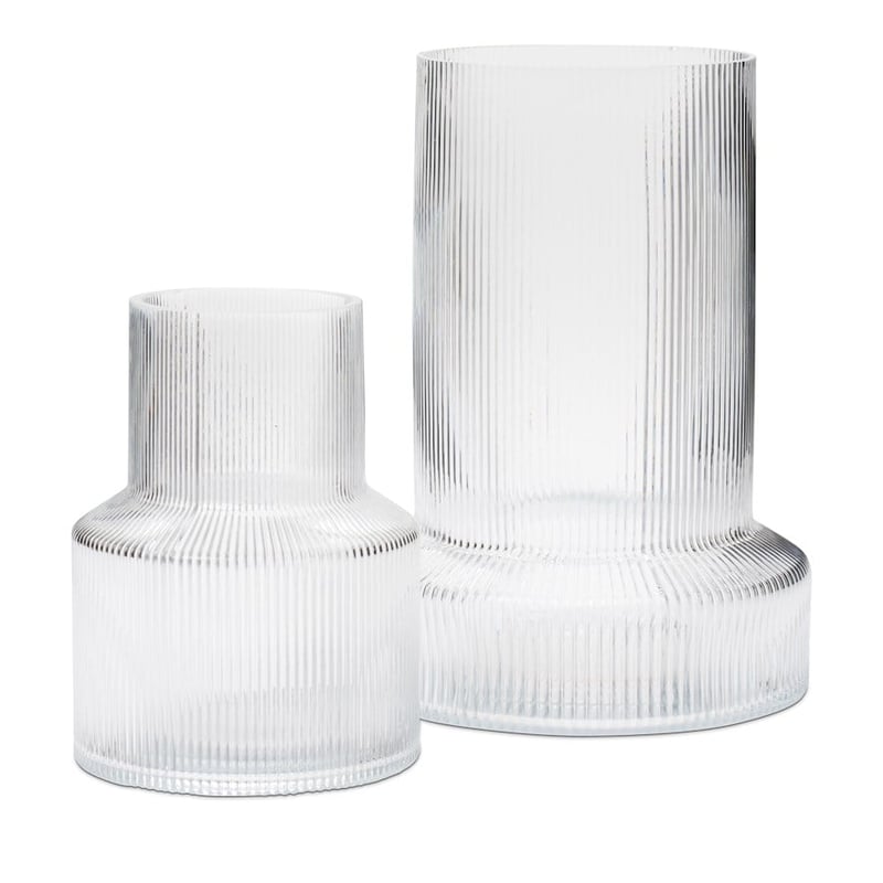 Cubist Clear Glass Vases
