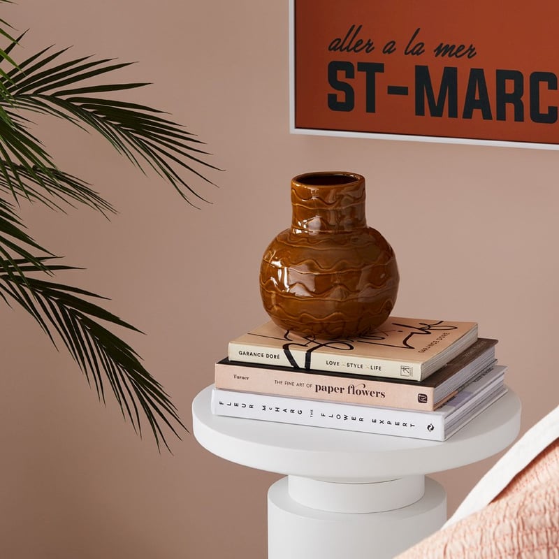 Wave Umber Belly Vase