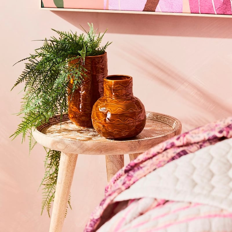 Wave Umber Belly Vase