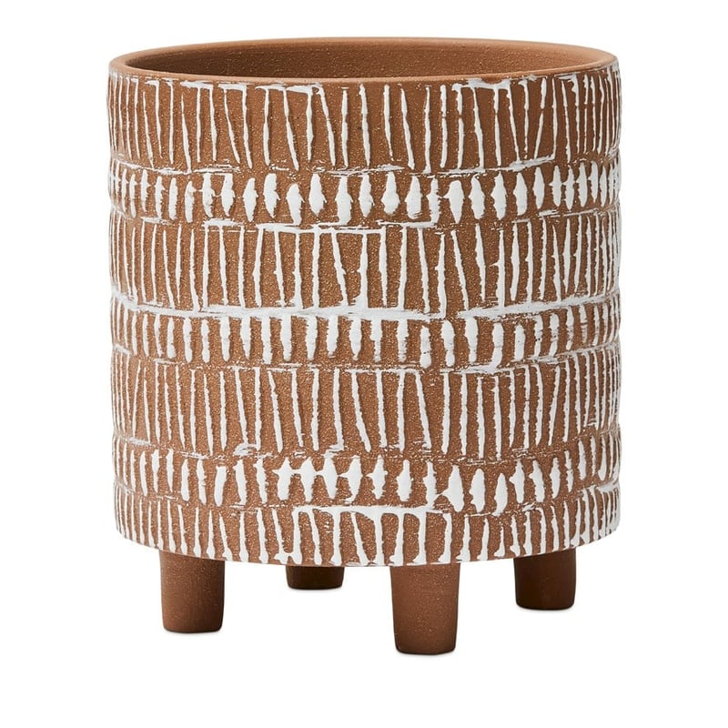 Tribal Terracotta & White Pot
