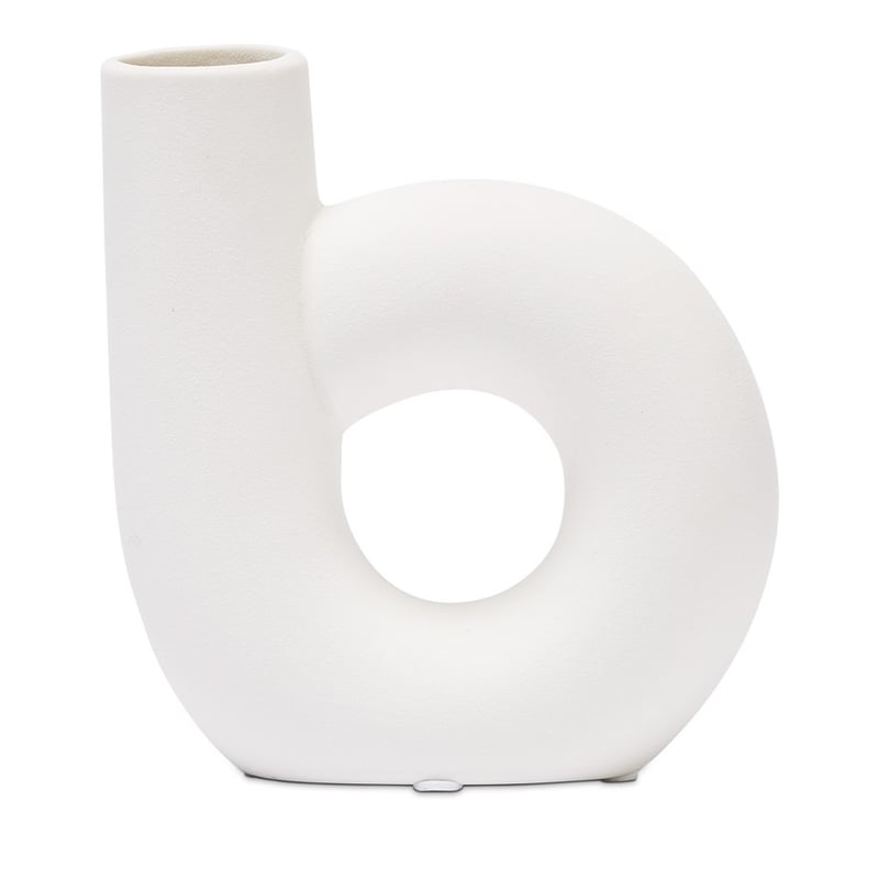 Pipe White B Shape Small Vase