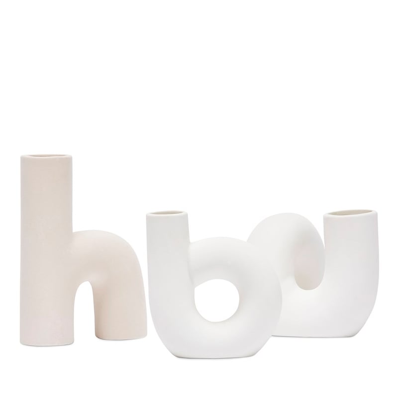 Pipe White B Shape Small Vase