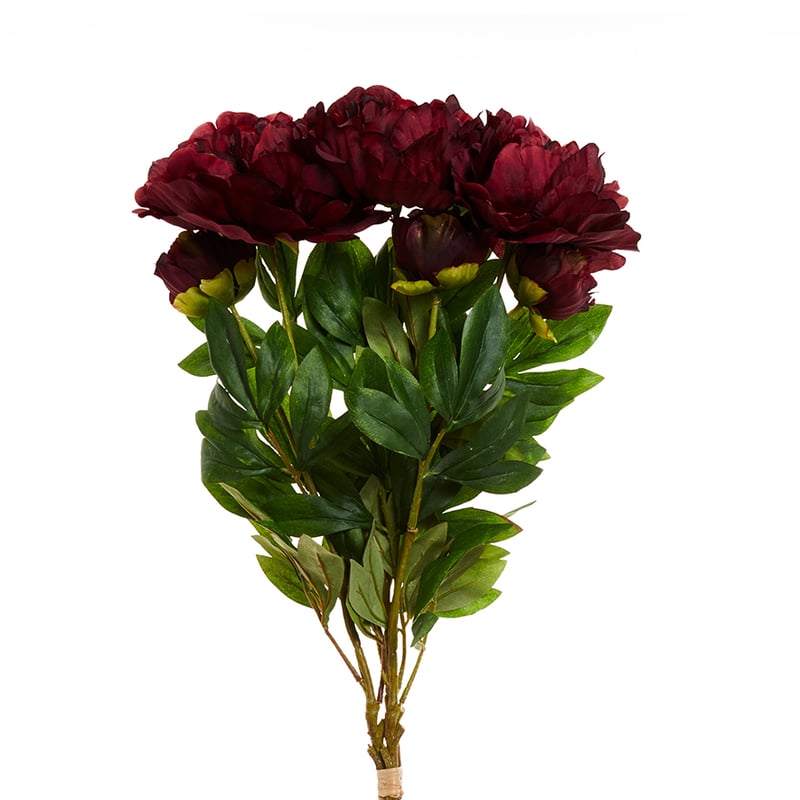 Spring Stems Full Blown Peony Burgandy 