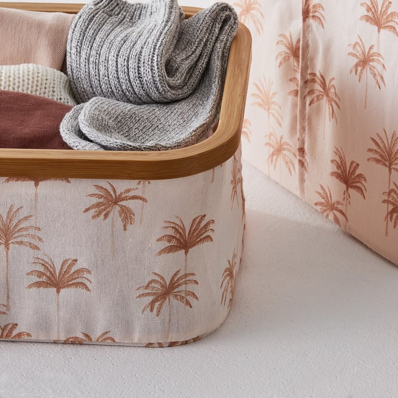 Anderson Palm Print Square Storage Basket