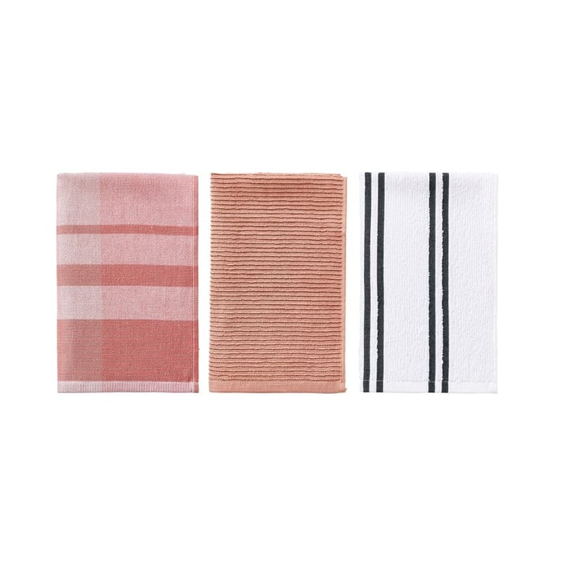 Essential Check Rouge & Navy Plaid 3 Pack Tea Towels