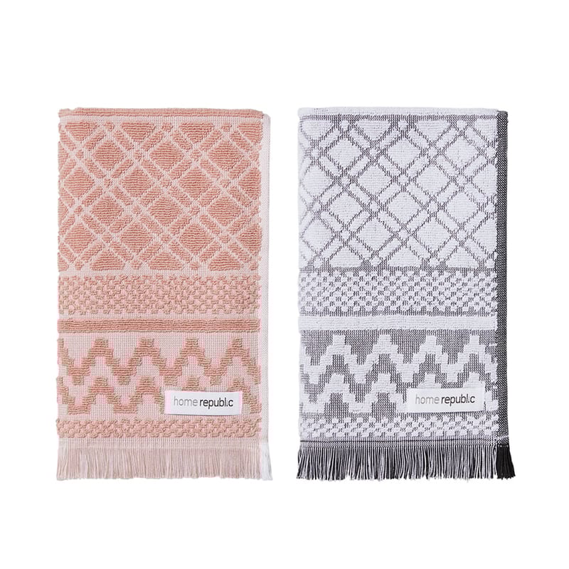 Turin Tea Towel Blush/Grey Pack of 2