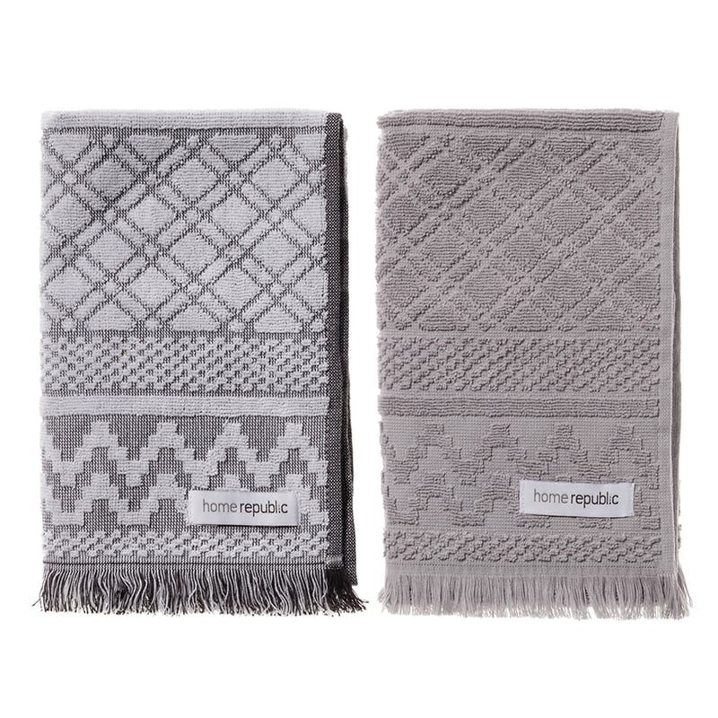 Turin Dove Grey Tea Towel 2 Pack