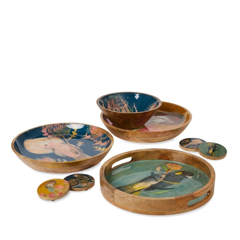 Dana Kinter Mustard Kookaburra Large Bowl 