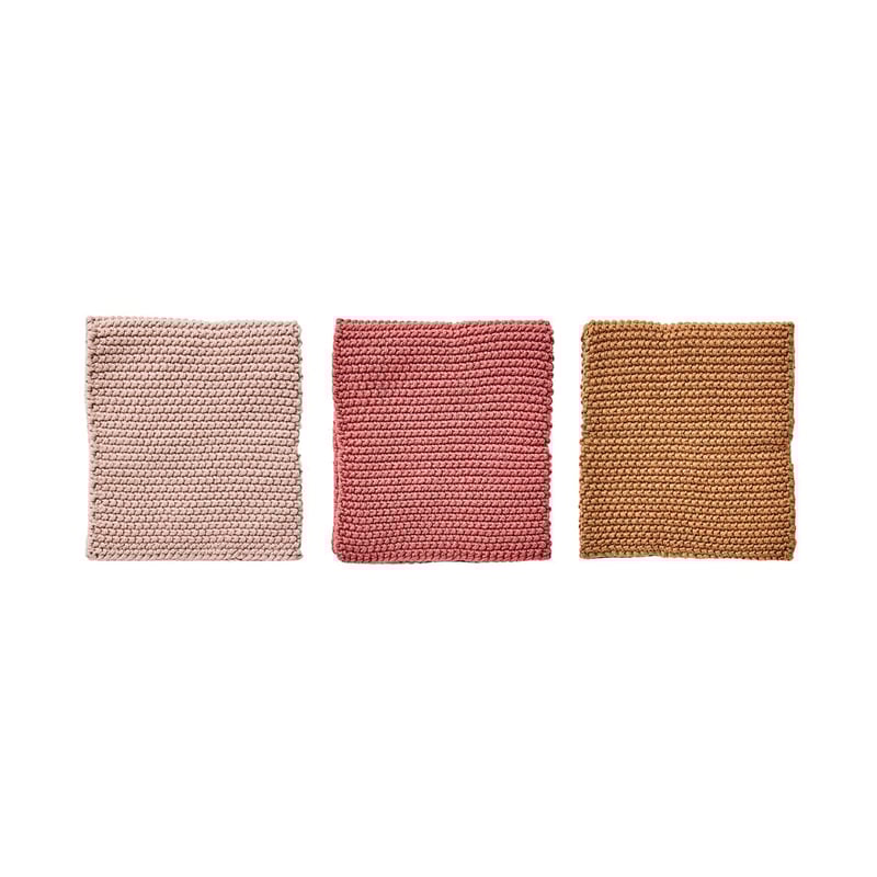 Leda Rose & Blush & Amber Bamboo Cotton Dish Cloth 3 Pack