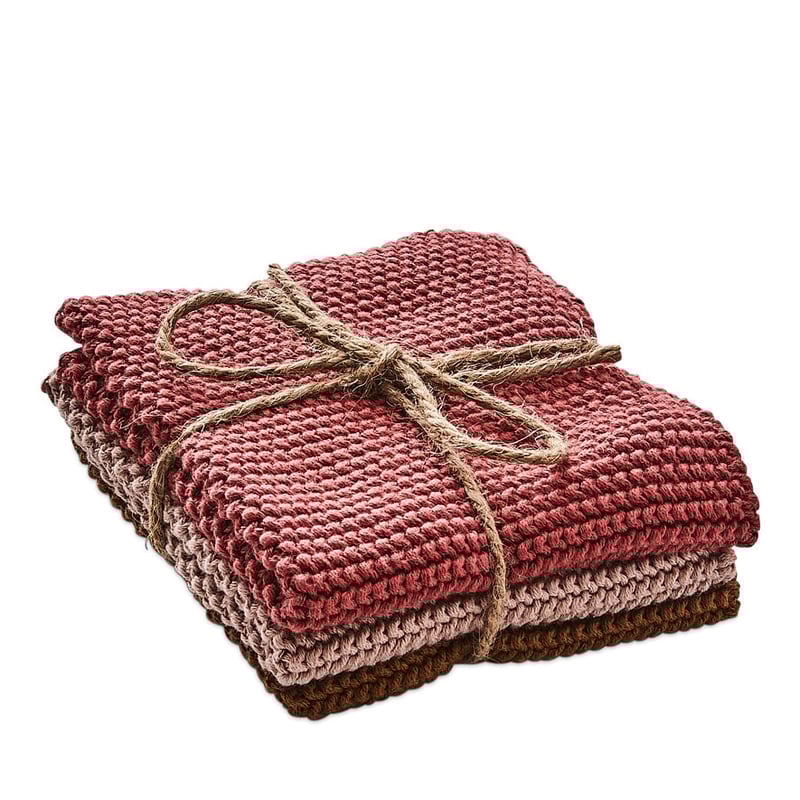 Leda Rose & Blush & Amber Bamboo Cotton Dish Cloth 3 Pack