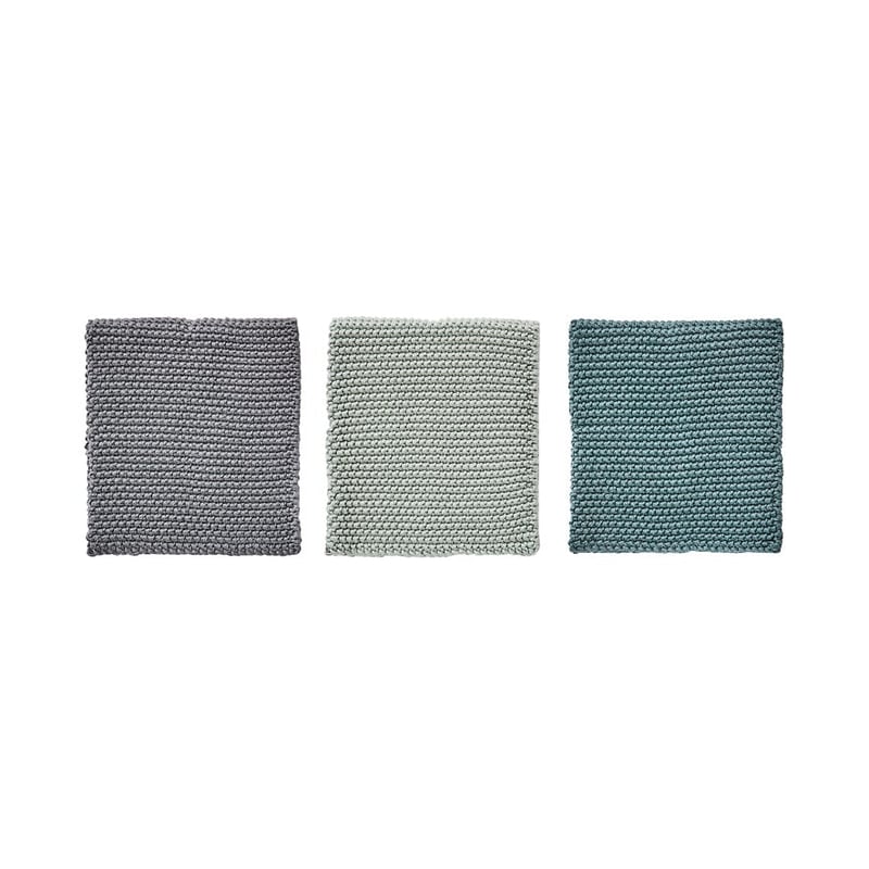 Leda Teal & Sage & Coal Bamboo Cotton Dish Cloth 3 Pack | Tea Towels | Adairs