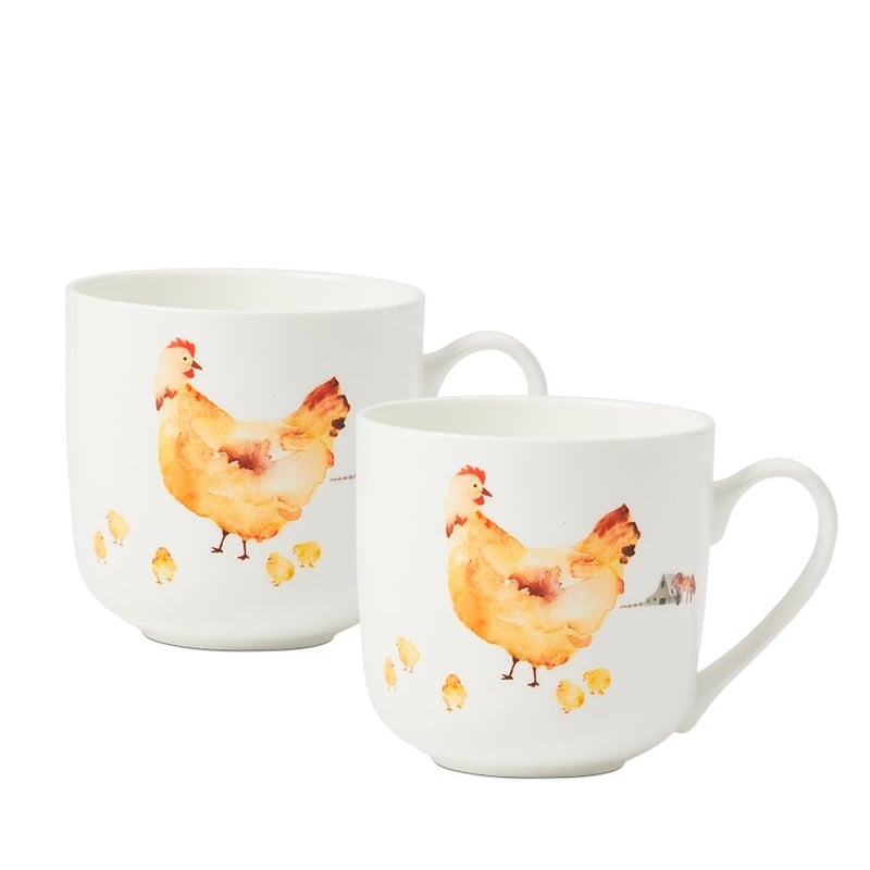 Chicken Brown Mug Set of 2