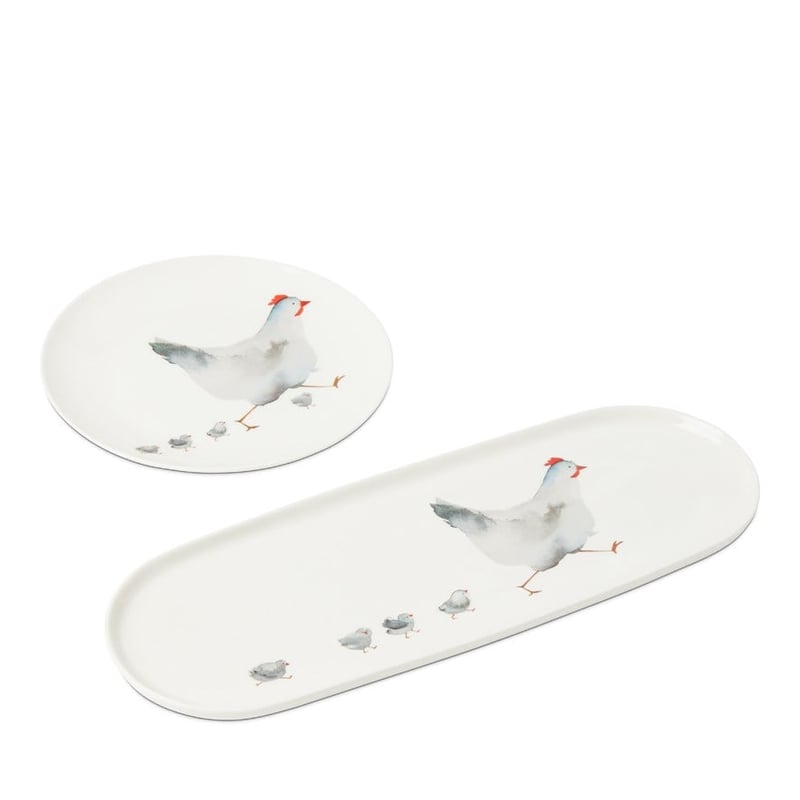 Chicken Collection Grey Plate