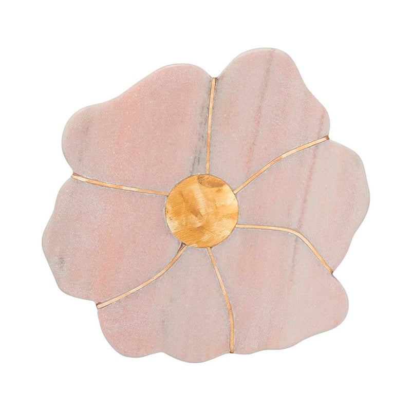 Daisy Pink & Gold Marble Trivet