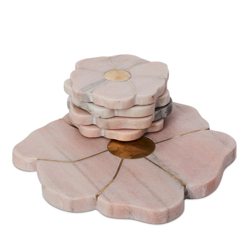 Daisy Pink & Gold Marble Trivet