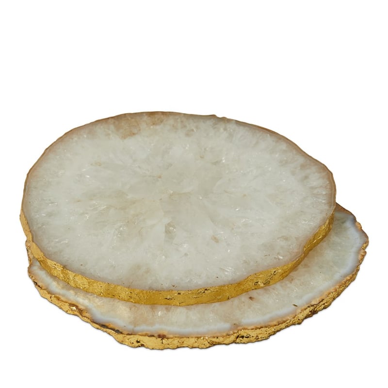 Agate White & Gold Coasters Pack of 2