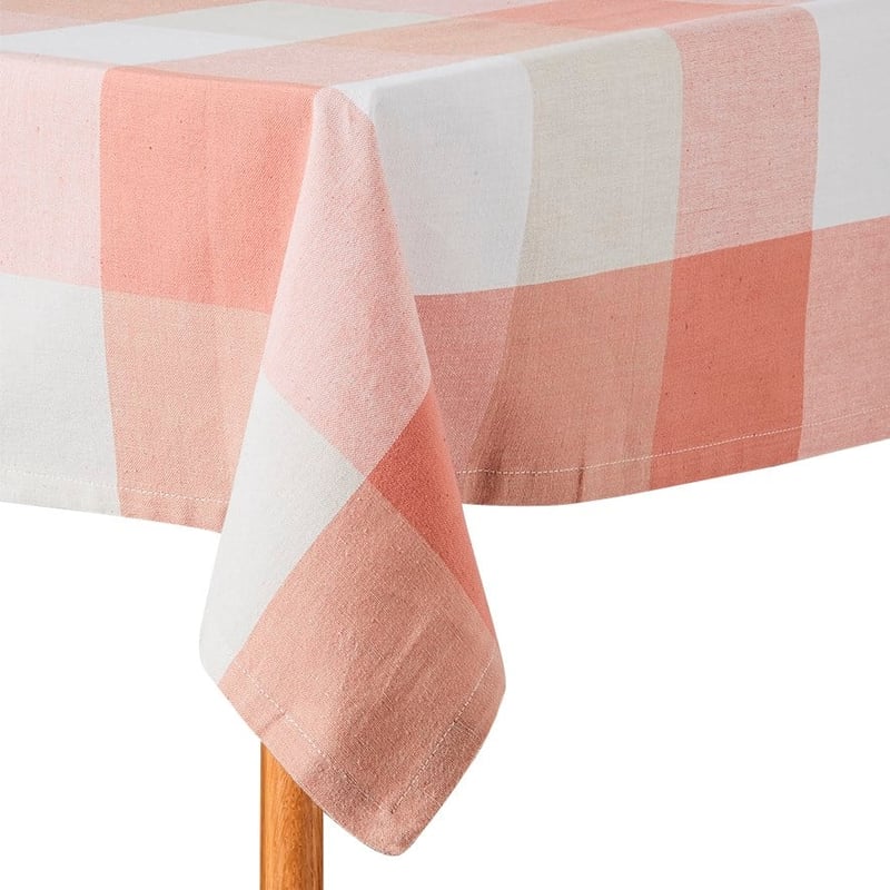 Frankie Pink & Cream Cotton Tablecloth