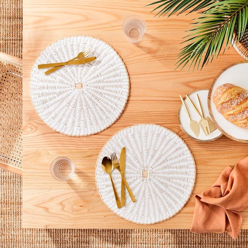 Summer White & Natural Lattice Placemats 