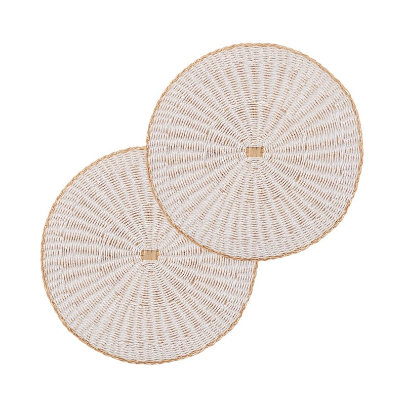 Summer White & Natural Lattice Placemats 