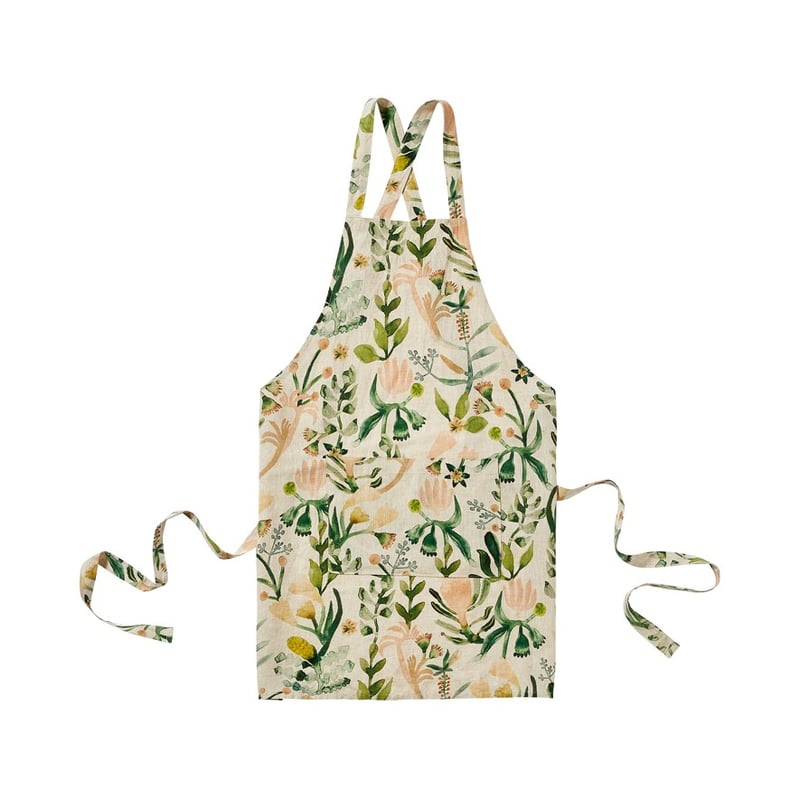 Habitation Natural & Green Linen Apron