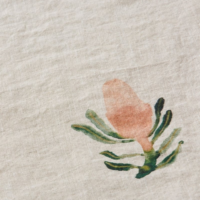 Habitation Natural & Green Linen Napkins 2 Pack  